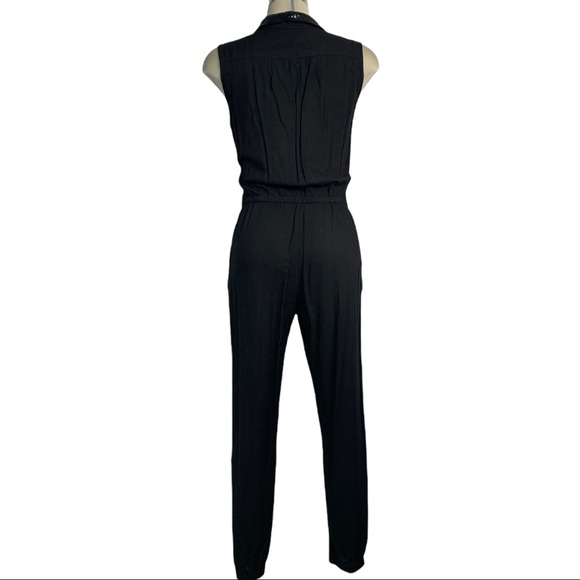 Elegant Jumpsuit Black Embellished  Sequin Pocket Size S - Picture 6 of 9